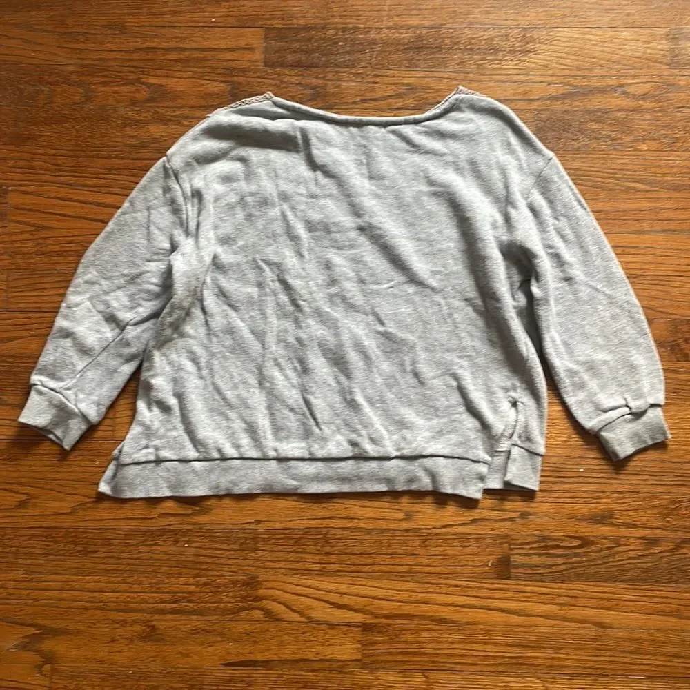 Anthropologie Lili’s Closet Gray Crotchet Pullover